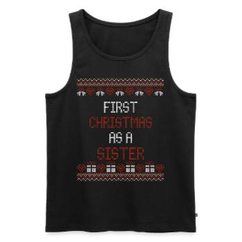 Premier Noël en tant que sœur - Noël - Débardeur bio Premium Homme - noir - Devant - Michal (187cm)