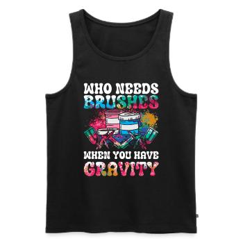 Cool Artist Art Acrylic Painting Casting Color - Men's Premium Organic Tank Top - black - Front - AI Model Male 178 light (178cm)