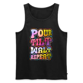 Cool Artist Art Acrylic Painting Casting Color - Men's Premium Organic Tank Top - black - Front - AI Model Male 178 light (178cm)