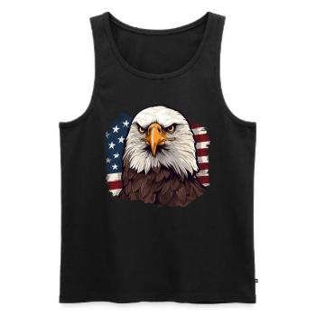 Animal Lover - Cute Animal Graphic - Eagle - Men's Premium Organic Tank Top - black - Front - Michal (187cm)