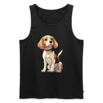 Tierliebhaber - Niedliche Tiergrafik - Hund - Männer Premium Bio Tank Top - Schwarz - Vorne - Michal (187cm)