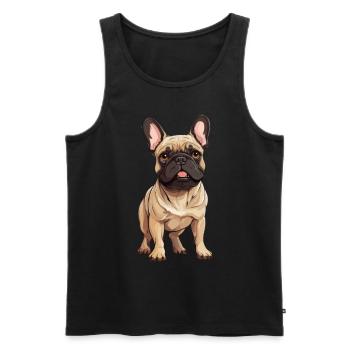 Tierliebhaber - Niedliche Tiergrafik - Hund - Männer Premium Bio Tank Top - Schwarz - Vorne - Michal (187cm)