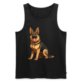Tierliebhaber - Niedliche Tiergrafik - Hund - Männer Premium Bio Tank Top - Schwarz - Vorne - Michal (187cm)