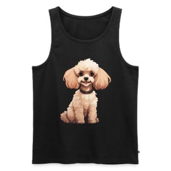 Tierliebhaber - Niedliche Tiergrafik - Hund - Männer Premium Bio Tank Top - Schwarz - Vorne - Michal (187cm)