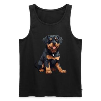 Tierliebhaber - Niedliche Tiergrafik - Hunde - Männer Premium Bio Tank Top - Schwarz - Vorne - Michal (187cm)