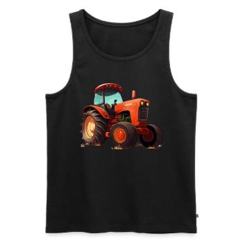 Tracteur & Agricole - Débardeur bio Premium Homme - noir - Devant - Michal (187cm)