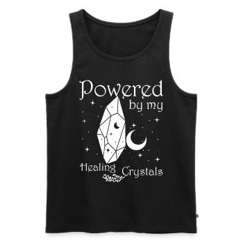 Funny Gemstone Chakra Healer Spiritual - Men's Premium Organic Tank Top - black - Front - Michal (187cm)