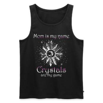 Funny Gemstone Chakra Healer Spiritual - Men's Premium Organic Tank Top - black - Front - Michal (187cm)