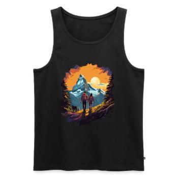 Zermatt, Matterhorn, Matterhorn mountain, hiker - Men's Premium Organic Tank Top - black - Front - AI Model Male 178 light (178cm)