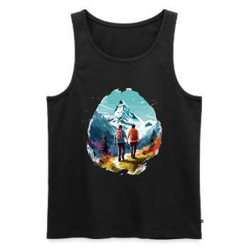 Zermatt, Matterhorn, Matterhorn mountain, hiker - Men's Premium Organic Tank Top - black - Front - AI Model Male 178 light (178cm)