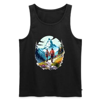 Zermatt, Matterhorn, Matterhorn mountain, hiker - Men's Premium Organic Tank Top - black - Front - AI Model Male 178 light (178cm)
