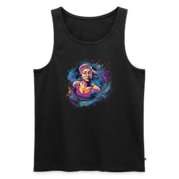 Schwimmer schwimmen Damen Schwimm - Männer Premium Bio Tank Top - Schwarz - Vorne - Michal (187cm)
