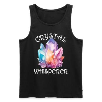 Funny Gemstone Chakra Healer Spiritual - Men's Premium Organic Tank Top - black - Front - Michal (187cm)