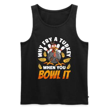 Thanksgiving bol bowler strike pin sport bowling - Débardeur bio Premium Homme - noir - Devant - Michal (187cm)