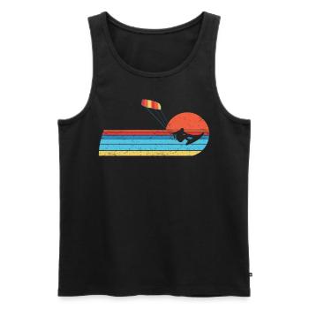 Kitesurf Kiteboard Kitesurfing Kite-Surf Vintage - Débardeur bio Premium Homme - noir - Devant - Michal (187cm)