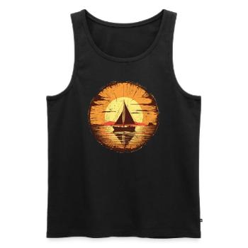 Sailboat Sailing Ship Sailing Yacht Vintage Sailing - Men's Premium Organic Tank Top - black - Front - Michal (187cm)