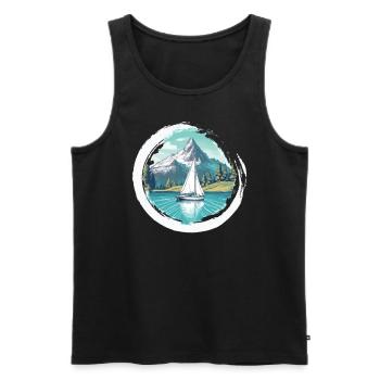 Sailboat Sailing Ship Sailing Yacht Vintage Sailing - Men's Premium Organic Tank Top - black - Front - Michal (187cm)