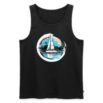 Sailboat Sailing Ship Sailing Yacht Vintage Sailing - Men's Premium Organic Tank Top - black - Front - Michal (187cm)