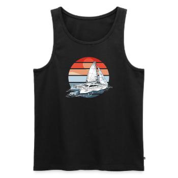 Catamaran-Boot Segelboot Segeln Segler - Männer Premium Bio Tank Top - Schwarz - Vorne - AI Model Male 178 light (178cm)
