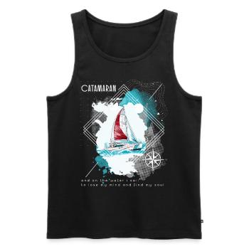 Catamaran-Boot Segelboot Segeln Segler - Männer Premium Bio Tank Top - Schwarz - Vorne - AI Model Male 178 light (178cm)