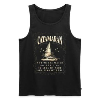 Catamaran-Boot Segelboot Segeln Segler - Männer Premium Bio Tank Top - Schwarz - Vorne - AI Model Male 178 light (178cm)