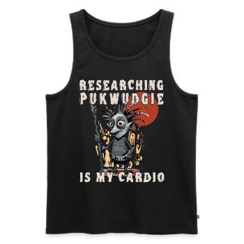 Researching Is My Cardio - Cryptid Monster - Men's Premium Organic Tank Top - black - Front - Michal (187cm)