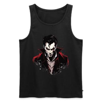 Cooles Halloween -Kostüm - Gruseliger Vampir - Männer Premium Bio Tank Top - Schwarz - Vorne - AI Model Male 178 light (178cm)