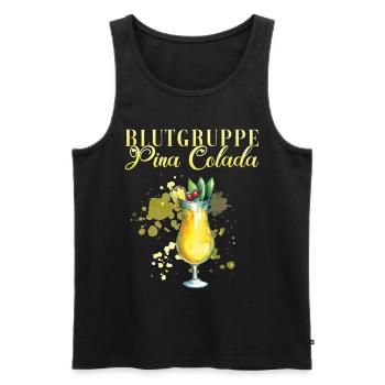 Blutgruppe Pina Colada Barkeeper - Männer Premium Bio Tank Top - Schwarz - Vorne - AI Model Male 178 light (178cm)