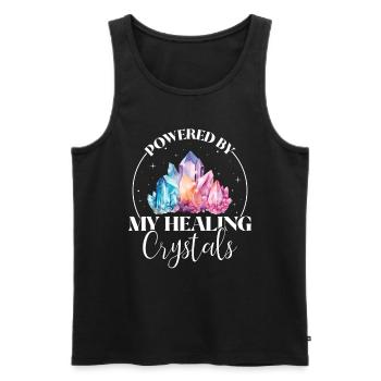 Lustige Edelstein -Chakra -Heilerin Spirituelle - Männer Premium Bio Tank Top - Schwarz - Vorne - Michal (187cm)