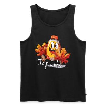 TAPFLIFE - Ahornbaum -Klopfen - Zucker- Und - Männer Premium Bio Tank Top - Schwarz - Vorne - AI Model Male 178 light (178cm)