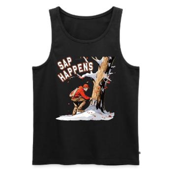 Saft Passiert - Ahornbaum, Der Zucker Und - Männer Premium Bio Tank Top - Schwarz - Vorne - Michal (187cm)