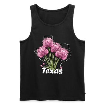 Texas Flagge Mit Floralem Frühling Texas - Männer Premium Bio Tank Top - Schwarz - Vorne - AI Model Male 178 light (178cm)