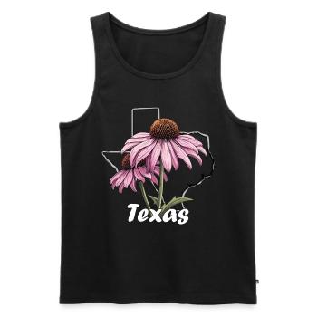 Texas Flagge Mit Floralem Frühling Texas - Männer Premium Bio Tank Top - Schwarz - Vorne - AI Model Male 178 light (178cm)