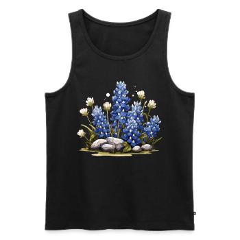 Texas Bluebonnet with Floral Spring Texas - Men's Premium Organic Tank Top - black - Front - AI Model Male 178 light (178cm)