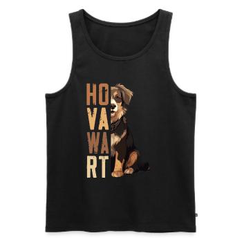 Hovawart owner Farmer Dog Purebred Retro - Men's Premium Organic Tank Top - black - Front - AI Model Male 178 light (178cm)