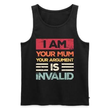 Ich Bin Deine Mutter dein Argument Ist Ungültig - Männer Premium Bio Tank Top - Schwarz - Vorne - AI Model Male 178 light (178cm)