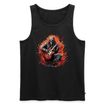 Gitarristen E-Gitarren Akustik-Gitarre E-Gitarre - Männer Premium Bio Tank Top - Schwarz - Vorne - AI Model Male 178 light (178cm)