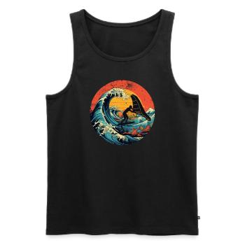 Wingfoil Surfer Wingfoiling Board Vintage - Men's Premium Organic Tank Top - black - Front - AI Model Male 178 light (178cm)