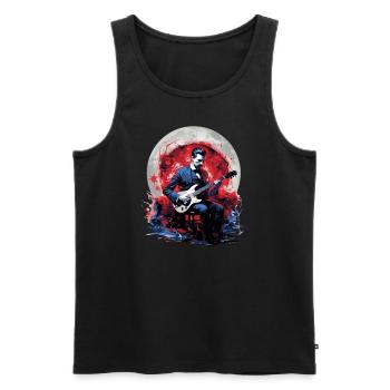Gitarren E-Gitarren-Saiten E-Gitarre Musiker - Männer Premium Bio Tank Top - Schwarz - Vorne - AI Model Male 178 light (178cm)