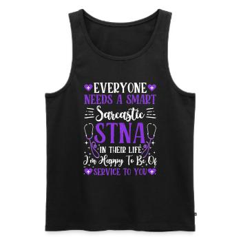 Service To You - State Tested Nursing Assistant - Men's Premium Organic Tank Top - black - Front - Michal (187cm)