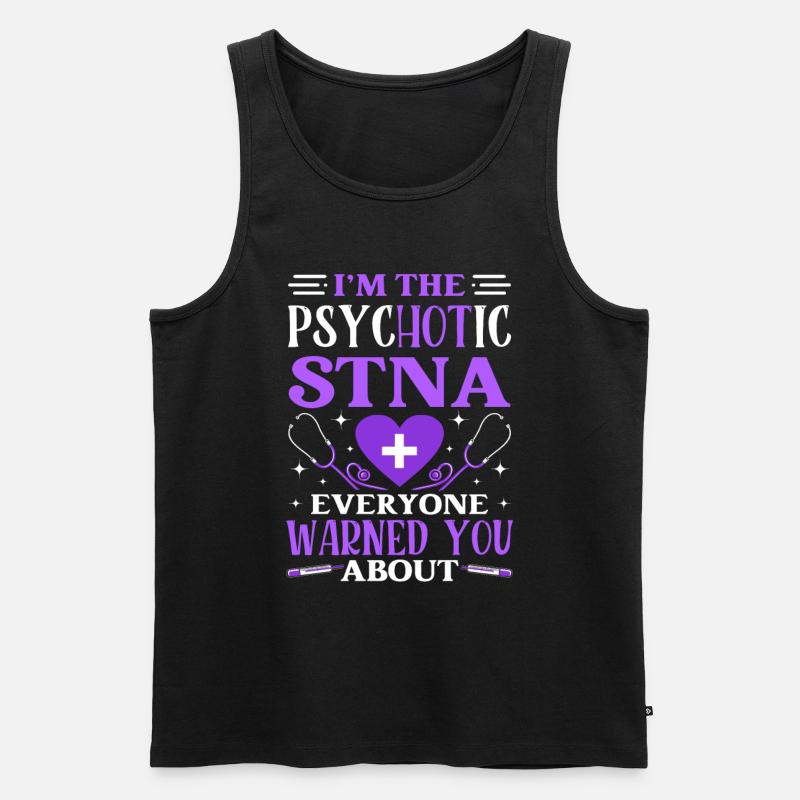 PSYC-HOT-IC STNA-State Getestete Pflegeassistent - Männer Premium Bio Tank Top - Schwarz