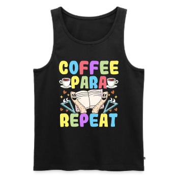 Coffee Para Repeat - Classroom Assistant - Men's Premium Organic Tank Top - black - Front - Michal (187cm)