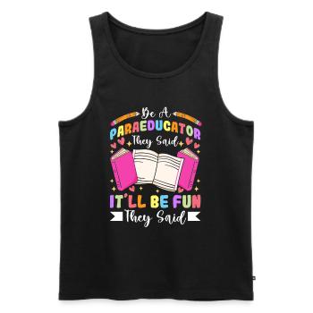 Para Paraprofessional Paraeducator Sped Teacher - Men's Premium Organic Tank Top - black - Front - Michal (187cm)