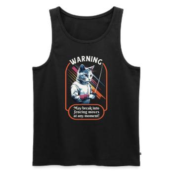 Katzen Fechter gamer lustiges Fechten Sport Katzen - Männer Premium Bio Tank Top - Schwarz - Vorne - Michal (187cm)