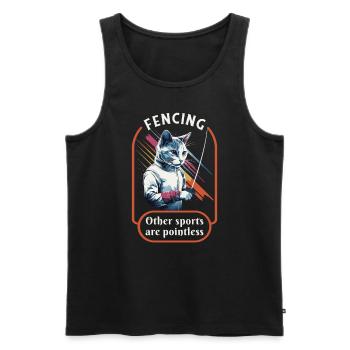 Katzen Fechter gamer lustiges Fechten Sport Katzen - Männer Premium Bio Tank Top - Schwarz - Vorne - Michal (187cm)