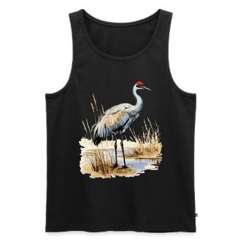 Vogelbeobachtung Sandhill Crane Nebraska Sandhill - Männer Premium Bio Tank Top - Schwarz - Vorne - Michal (187cm)