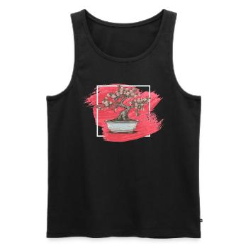 Bonsai Tree, Bonsai Tree, Flowerpot, Japanese-arts - Men's Premium Organic Tank Top - black - Front - AI Model Male 178 light (178cm)