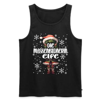 Weihnachtsoutfit Maskenbildnerin Wichtel - Männer Premium Bio Tank Top - Schwarz - Vorne - AI Model Male 178 light (178cm)