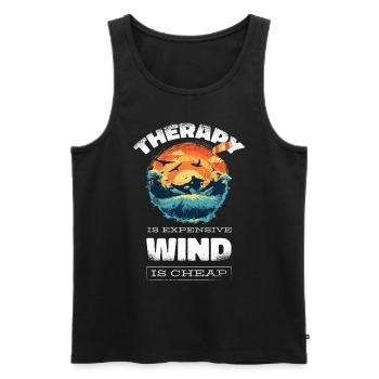 Kitesurf Kitesurf Kitesurf Kite Surf Drôle - Débardeur bio Premium Homme - noir - Devant - Michal (187cm)