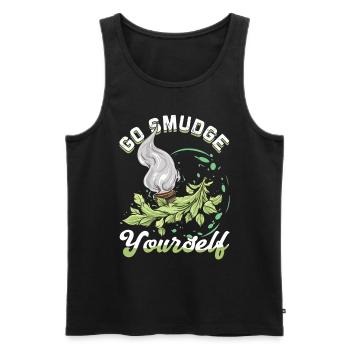 Smudge Sage Feather Spirituelle Hexerei - Männer Premium Bio Tank Top - Schwarz - Vorne - AI Model Male 178 light (178cm)